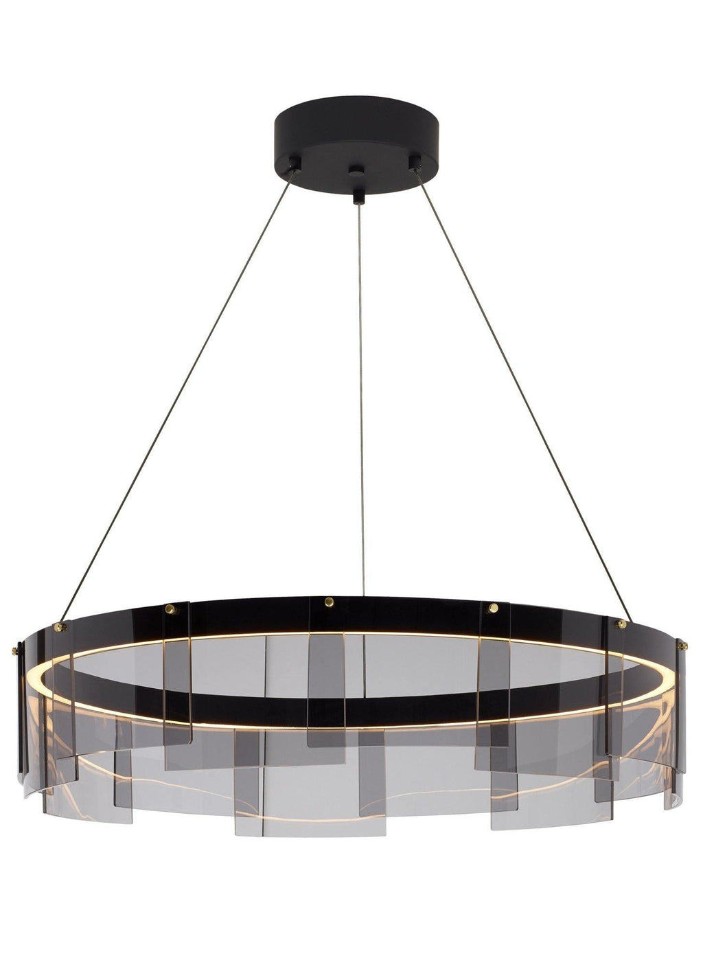 LustraChandelier LED Anneau en Noir Moderne - Neutralighting