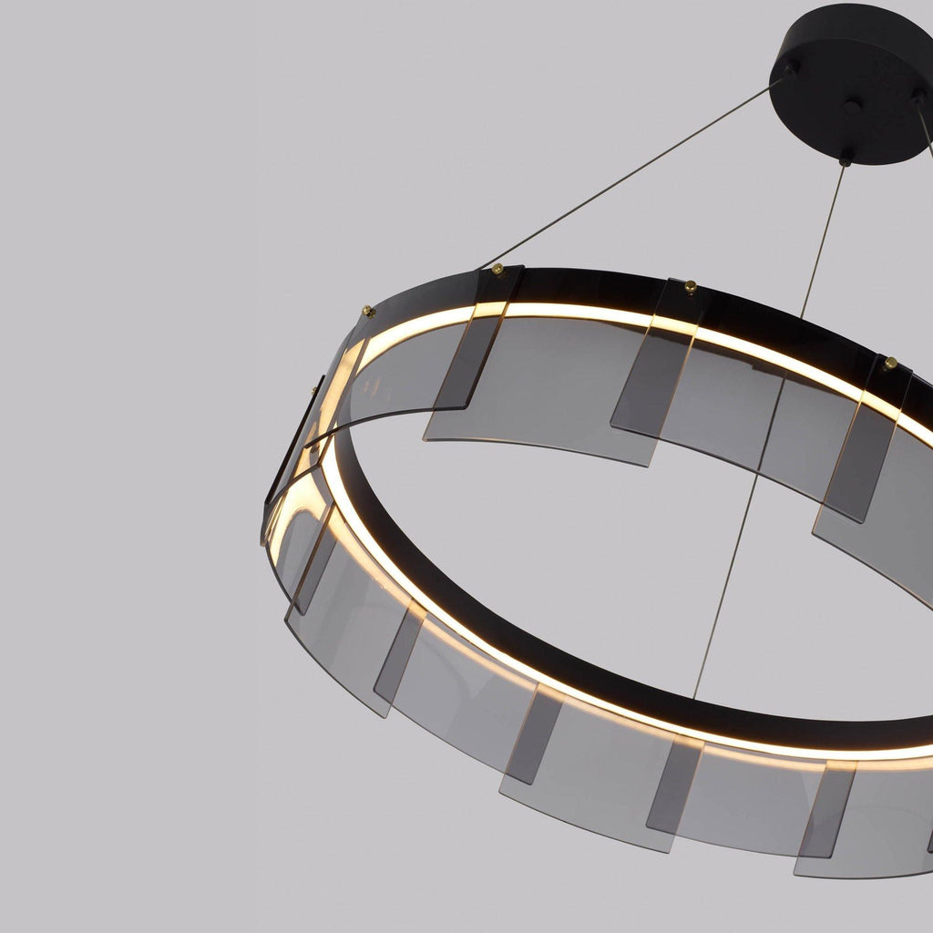 LustraChandelier LED Anneau en Noir Moderne - Neutralighting