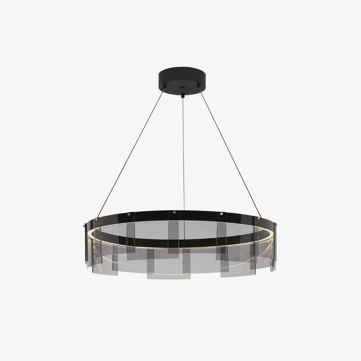 LustraChandelier LED Anneau en Noir Moderne - Neutralighting