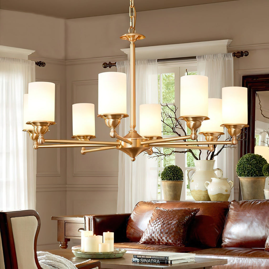 Idorara Postmodern Luxe Laiton Verre Lustre - Neutralighting