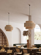 Thyra Lampe Pendante Paille Traditionnelle Rétro - Neutralighting
