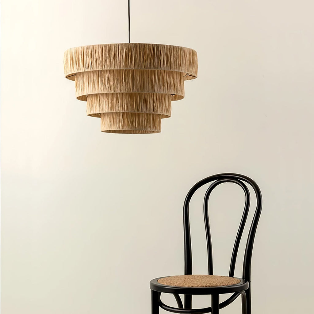 Thyra Lampe Pendante Paille Traditionnelle Rétro - Neutralighting