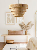 Thyra Lampe Pendante Paille Traditionnelle Rétro - Neutralighting