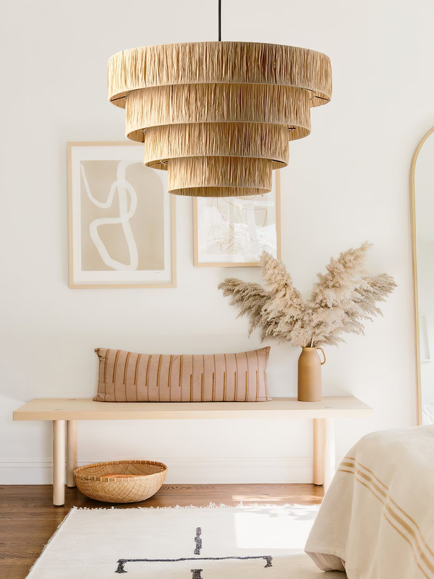 Thyra Lampe Pendante Paille Traditionnelle Rétro - Neutralighting