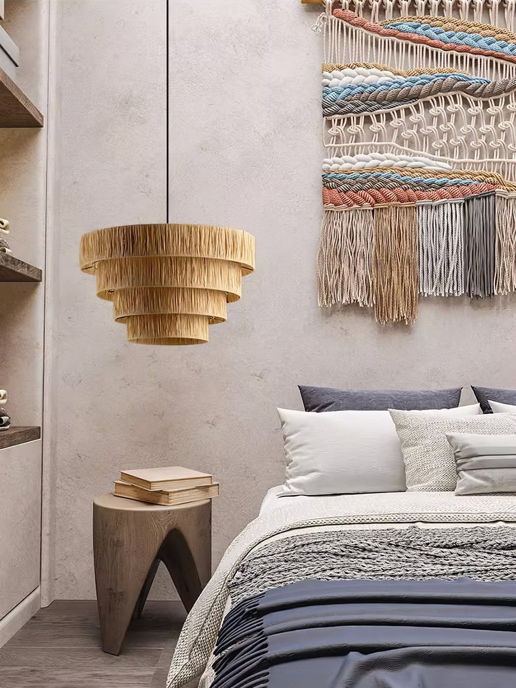 Thyra Lampe Pendante Paille Traditionnelle Rétro - Neutralighting