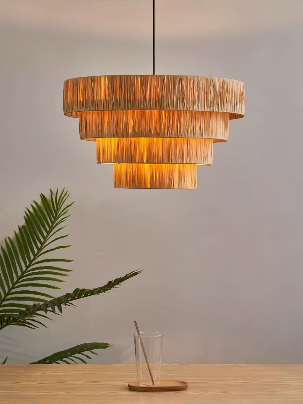 Thyra Lampe Pendante Paille Traditionnelle Rétro - Neutralighting