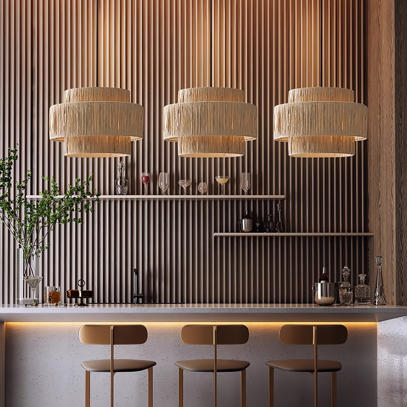 Thyra Lampe Pendante Paille Traditionnelle Rétro - Neutralighting