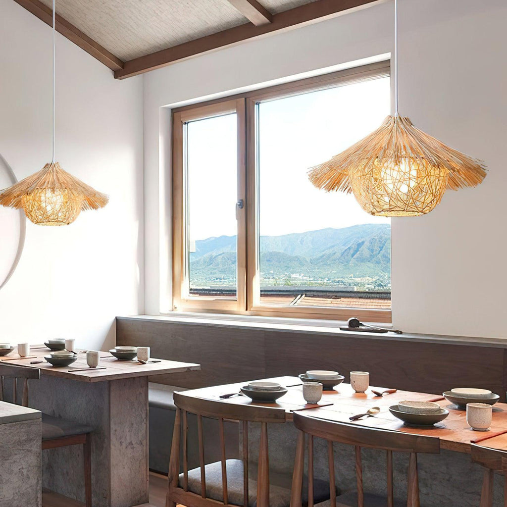 Catala Lampe Pendante en Rattan Chapeau de Paille - Neutralighting