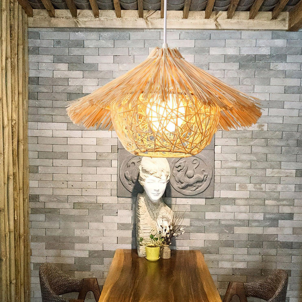 Catala Lampe Pendante en Rattan Chapeau de Paille - Neutralighting