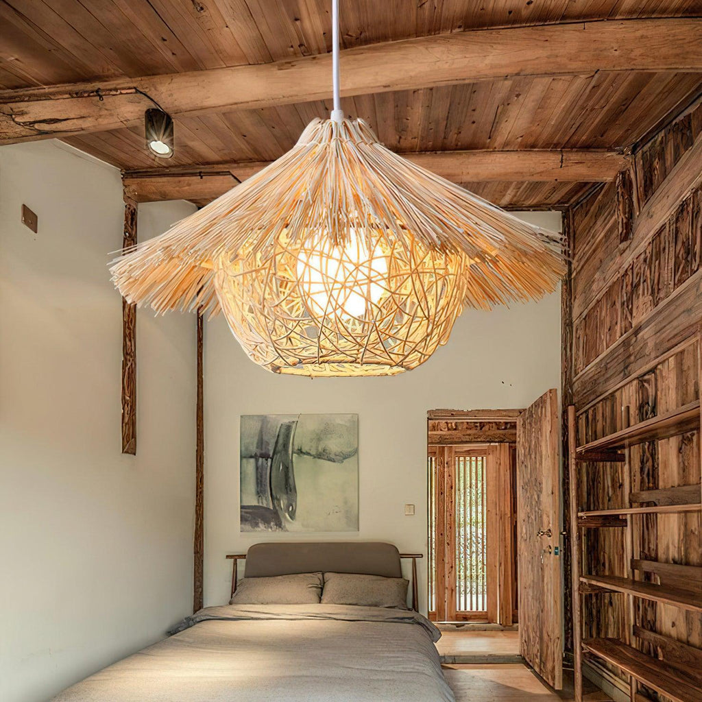 Catala Lampe Pendante en Rattan Chapeau de Paille - Neutralighting