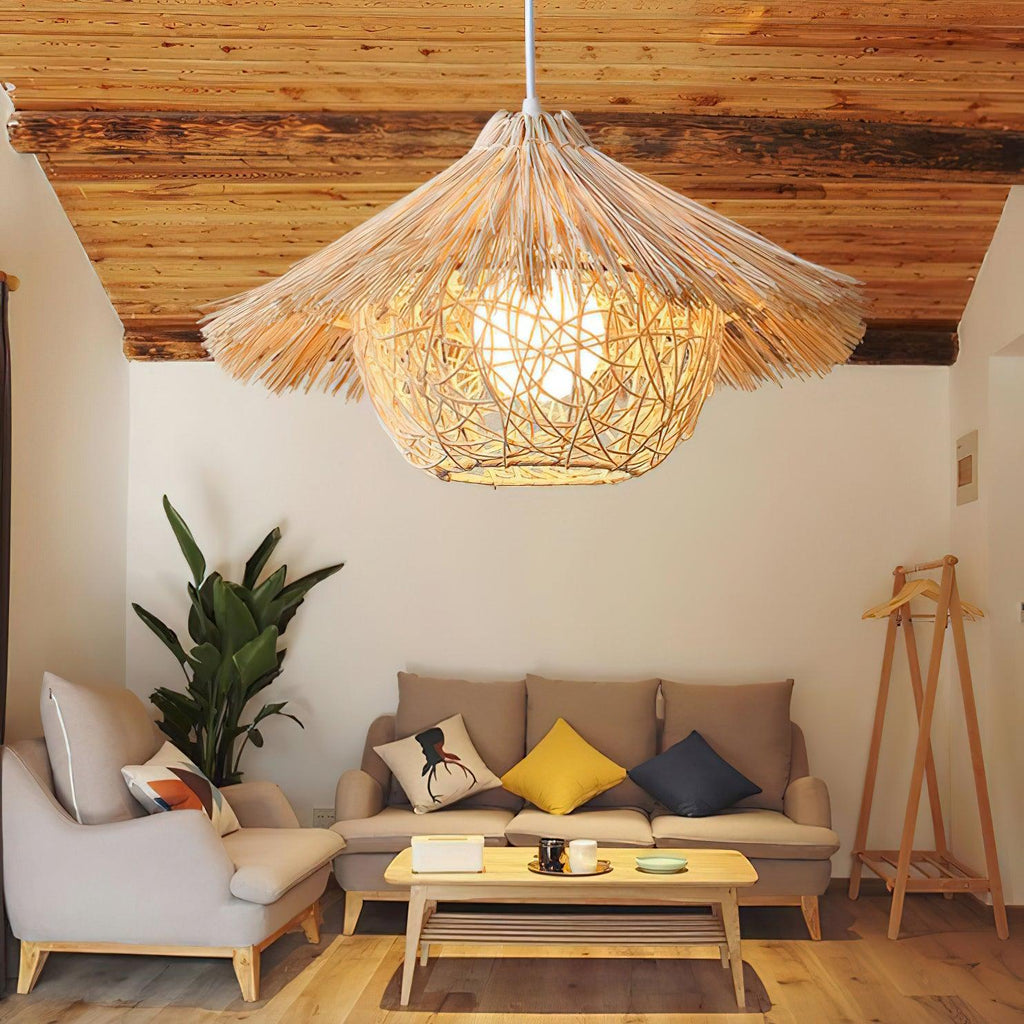 Catala Lampe Pendante en Rattan Chapeau de Paille - Neutralighting