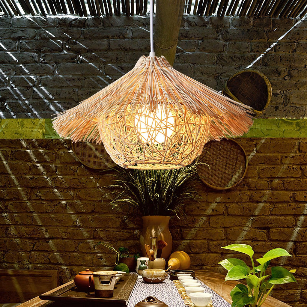 Catala Lampe Pendante en Rattan Chapeau de Paille - Neutralighting