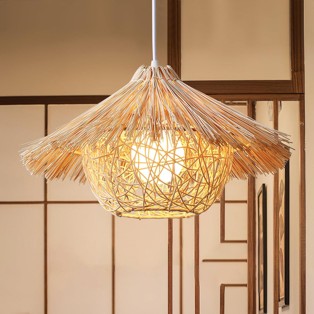 Catala Lampe Pendante en Rattan Chapeau de Paille - Neutralighting