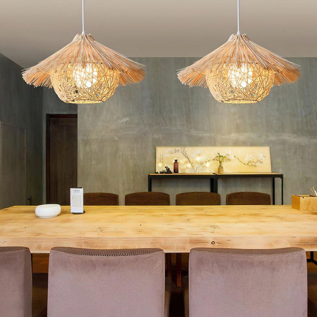 Catala Lampe Pendante en Rattan Chapeau de Paille - Neutralighting