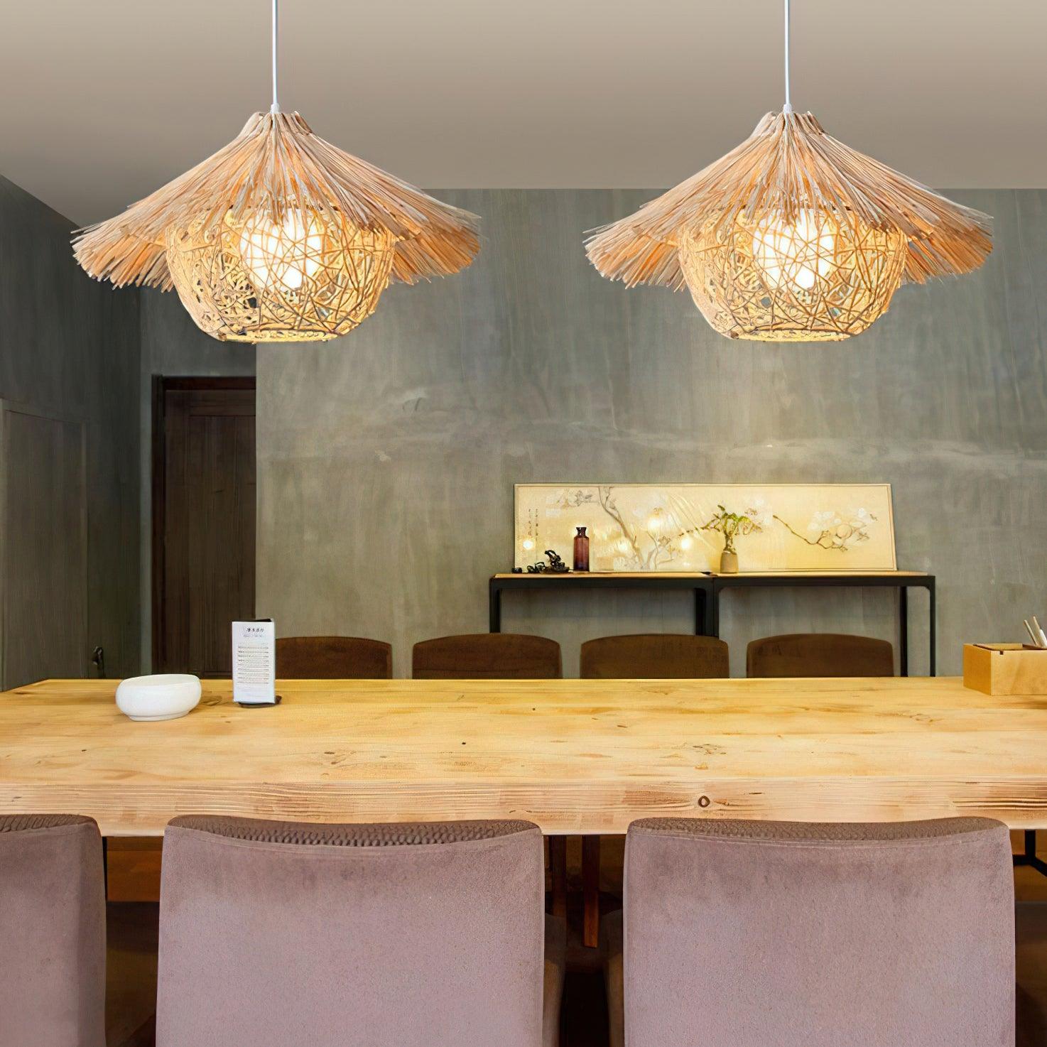Catala Lampe Pendante en Rattan Chapeau de Paille - Neutralighting