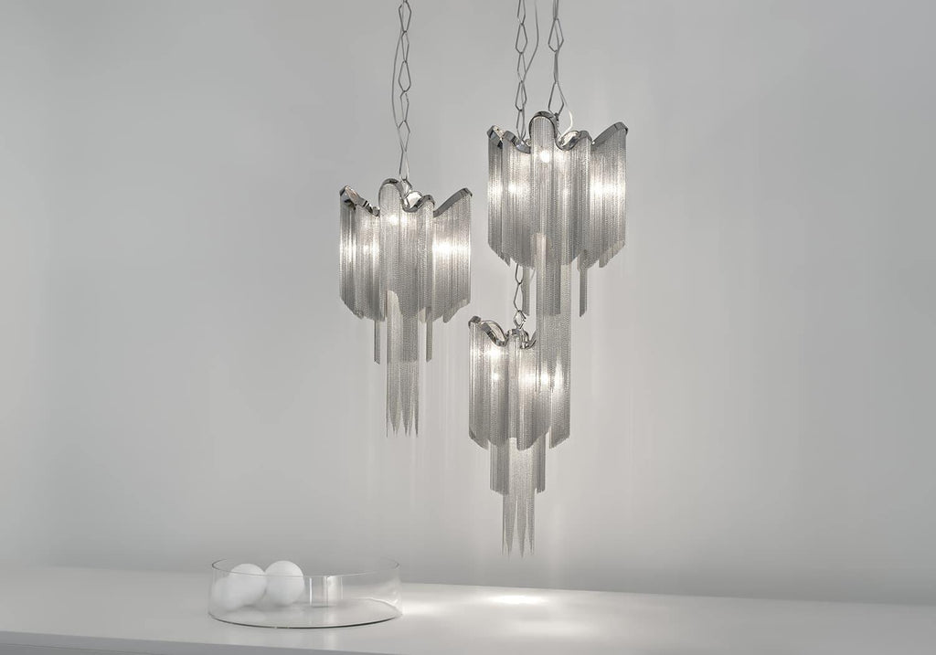 Lustra Suspension Lampe Chaîne en Nickel Coulant - Neutralighting