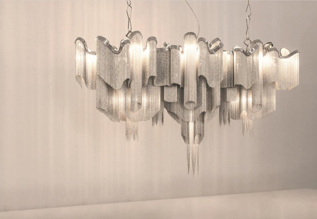 Lustra Suspension Lampe Chaîne en Nickel Coulant - Neutralighting