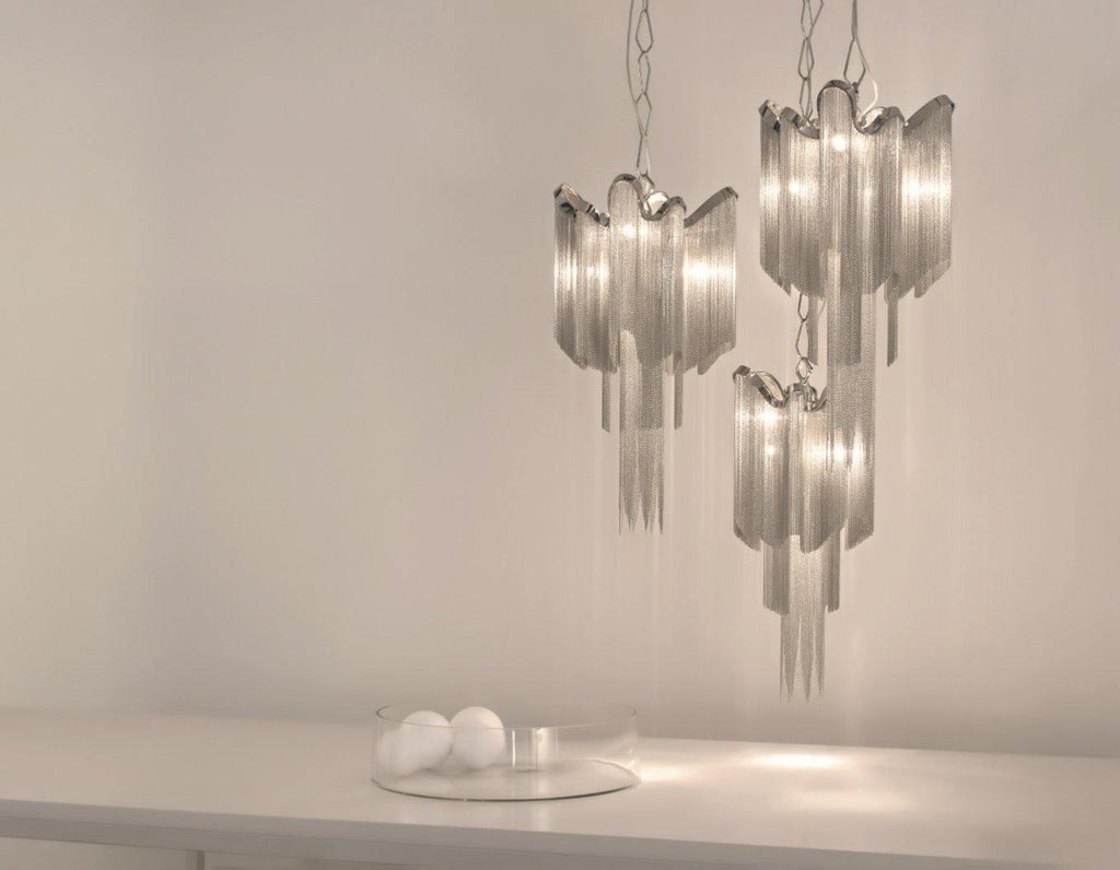 Lustra Suspension Lampe Chaîne en Nickel Coulant - Neutralighting