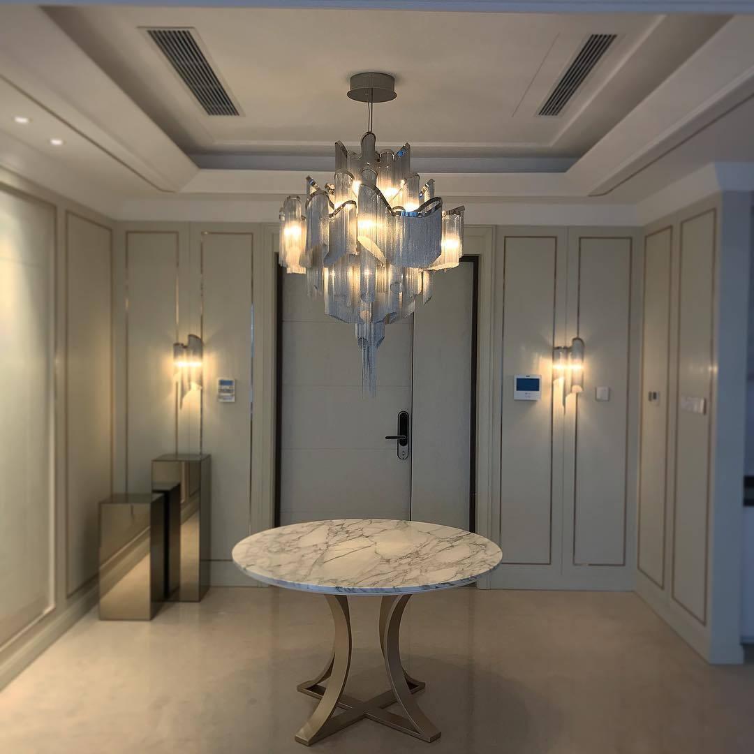 Lustra Suspension Lampe Chaîne en Nickel Coulant - Neutralighting
