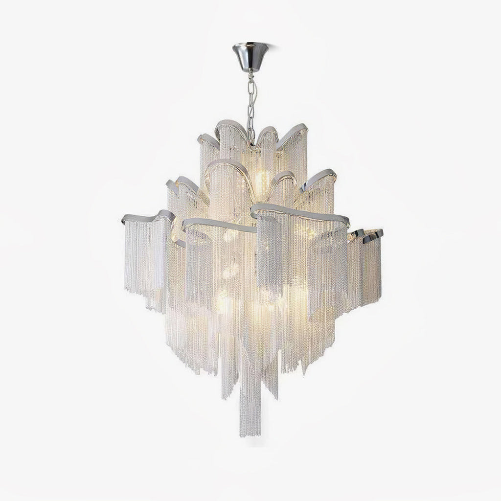 Lustra Suspension Lampe Chaîne en Nickel Coulant - Neutralighting