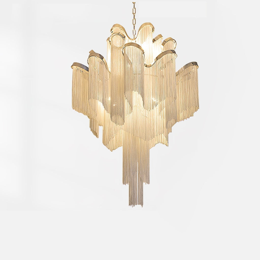 Lustra Suspension Lampe Chaîne en Nickel Coulant - Neutralighting