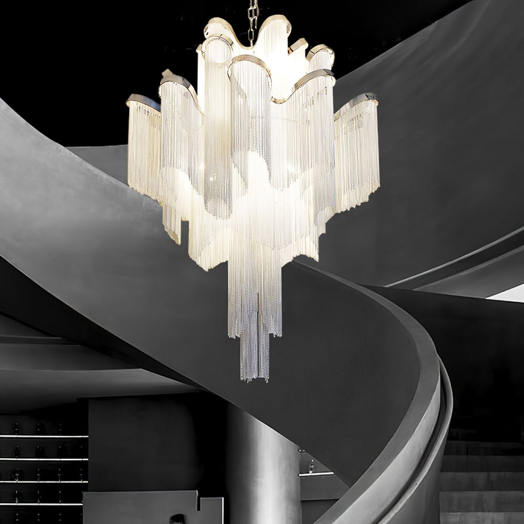Lustra Suspension Lampe Chaîne en Nickel Coulant - Neutralighting