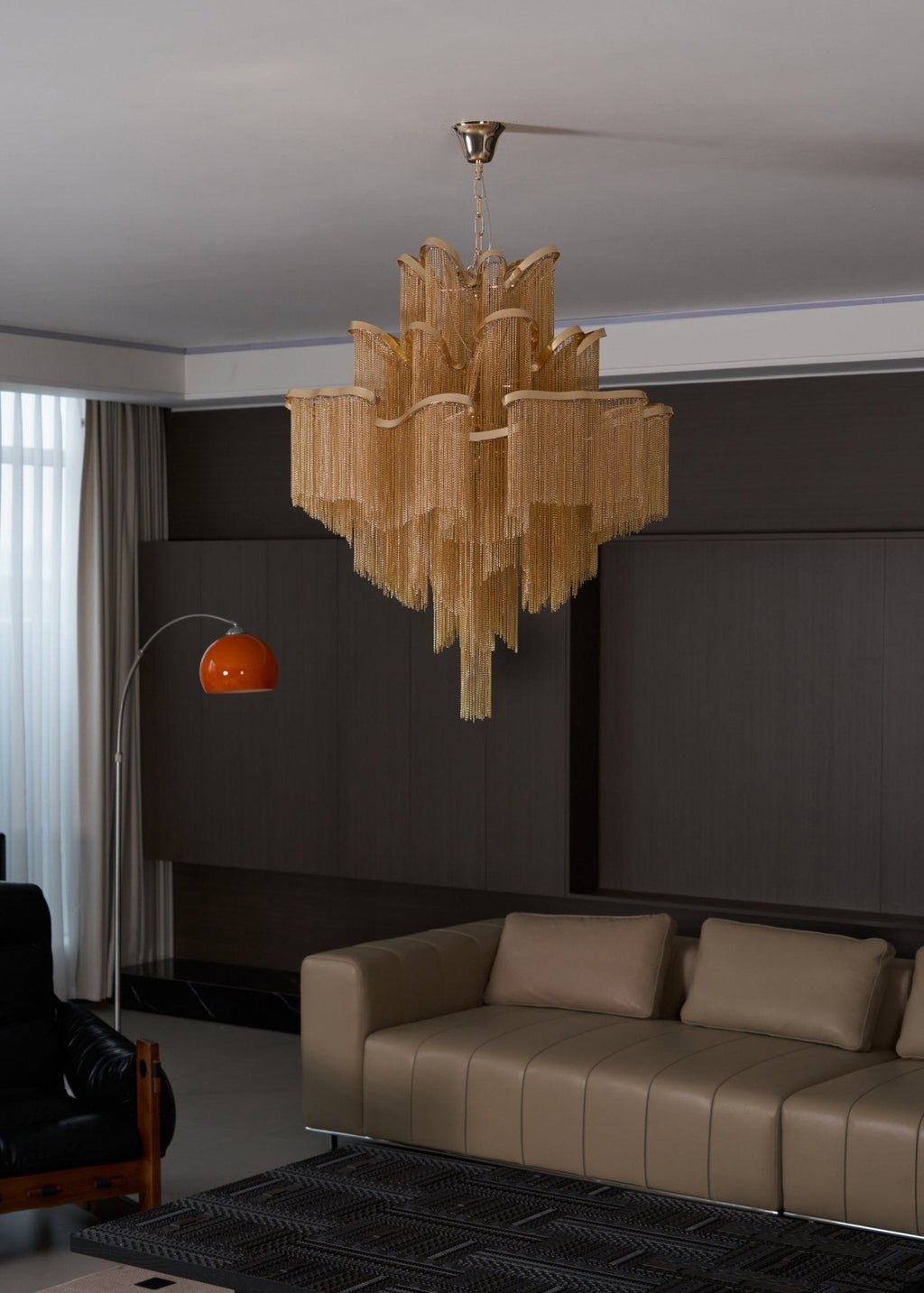Lustra Suspension Lampe Chaîne en Nickel Coulant - Neutralighting