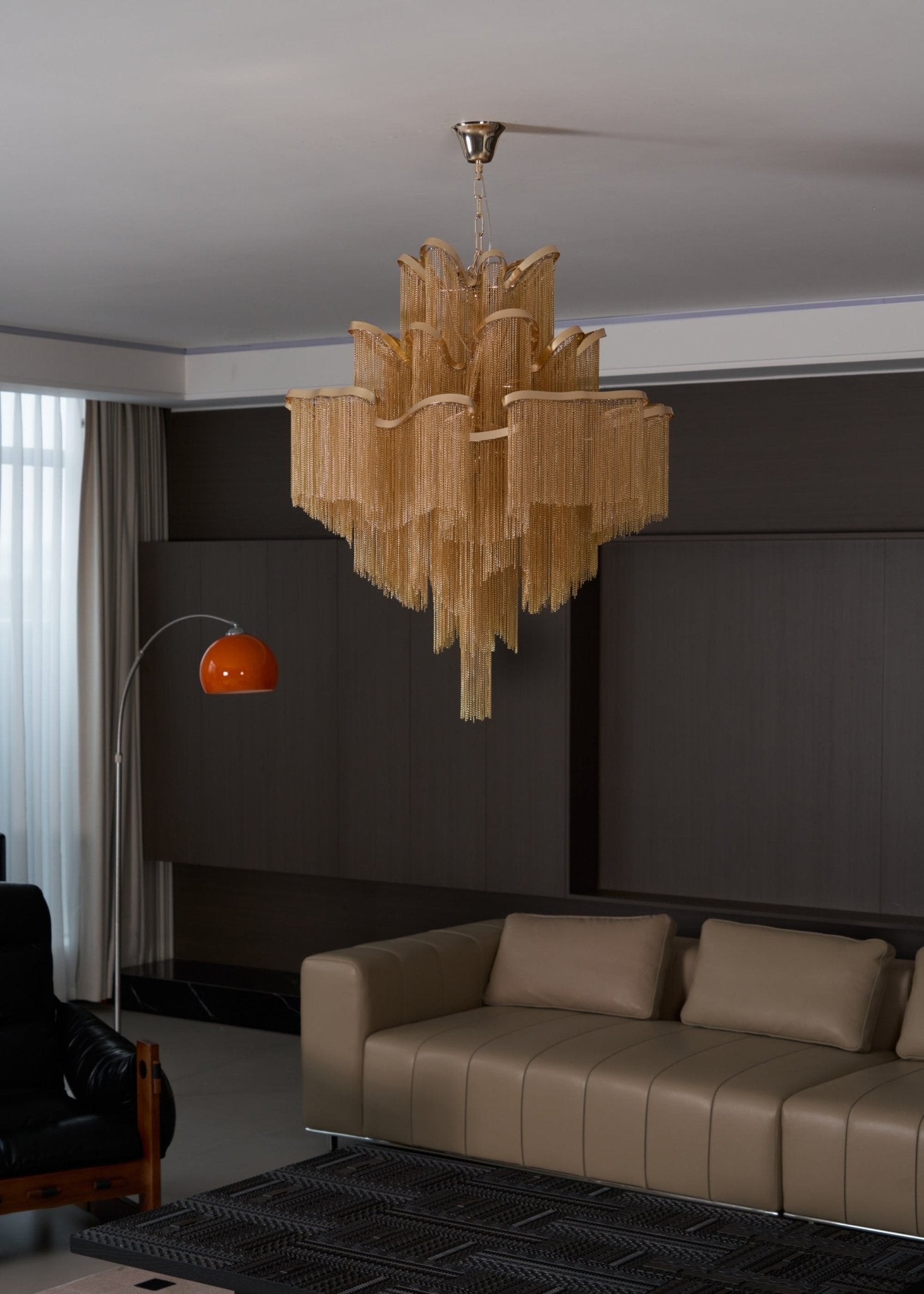 Lustra Suspension Lampe Chaîne en Nickel Coulant - Neutralighting