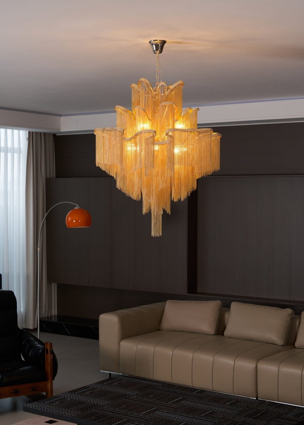 Lustra Suspension Lampe Chaîne en Nickel Coulant - Neutralighting