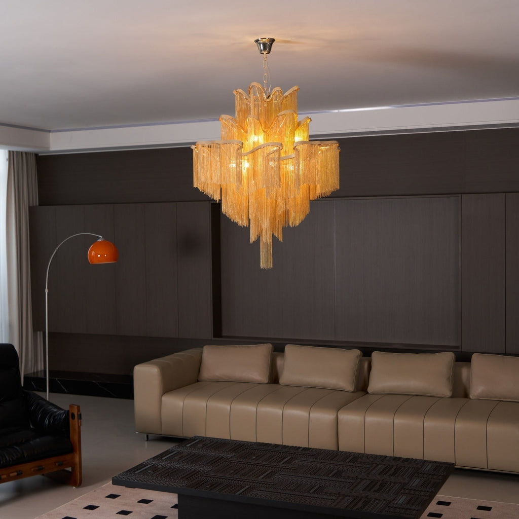 Lustra Suspension Lampe Chaîne en Nickel Coulant - Neutralighting