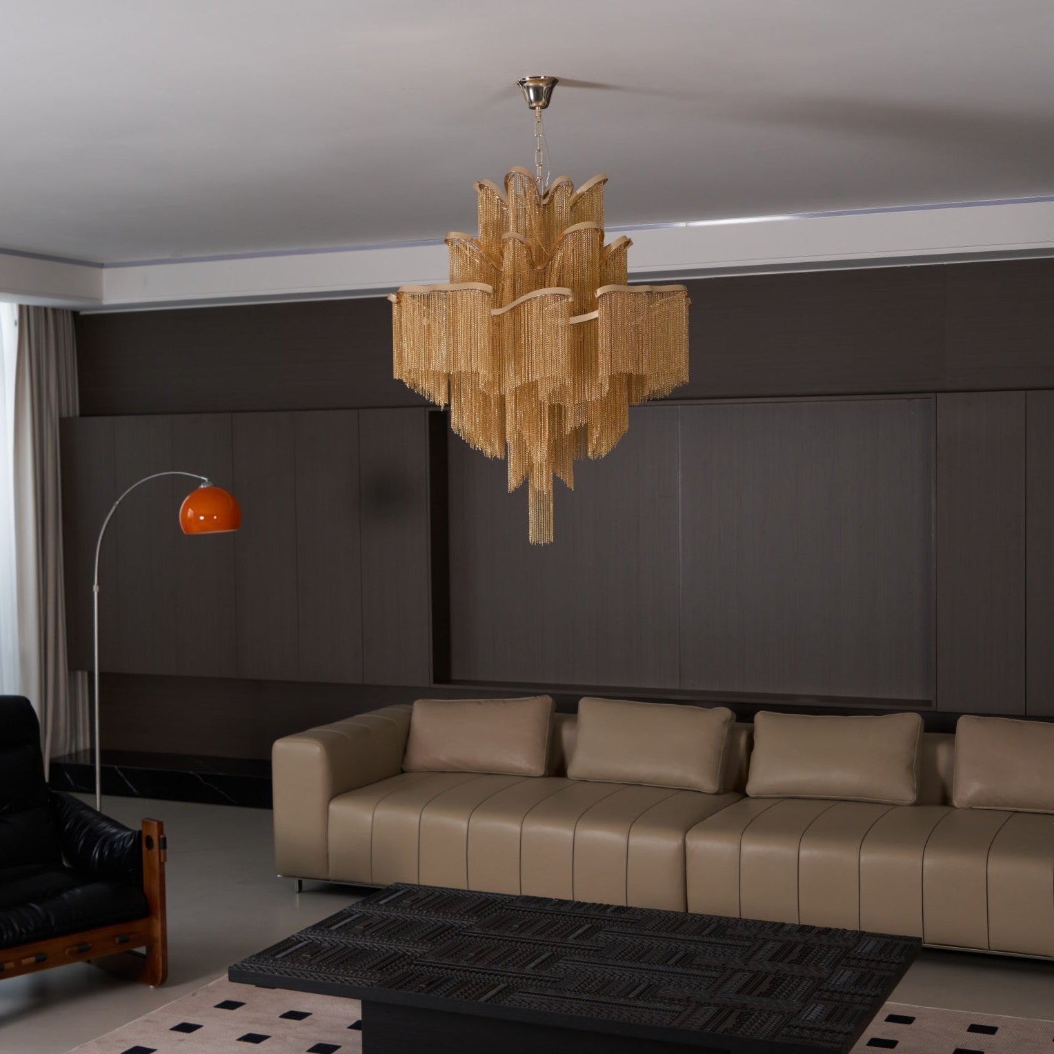 Lustra Suspension Lampe Chaîne en Nickel Coulant - Neutralighting