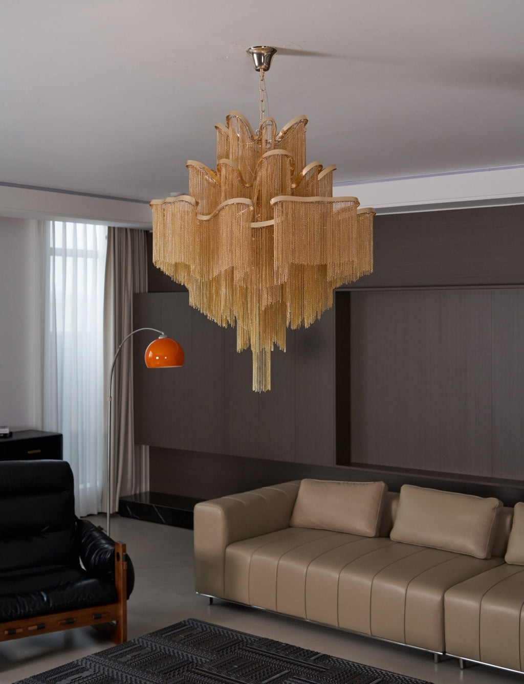 Lustra Suspension Lampe Chaîne en Nickel Coulant - Neutralighting