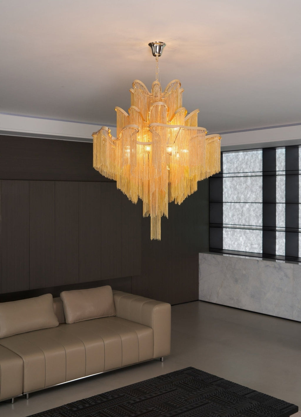 Lustra Suspension Lampe Chaîne en Nickel Coulant - Neutralighting
