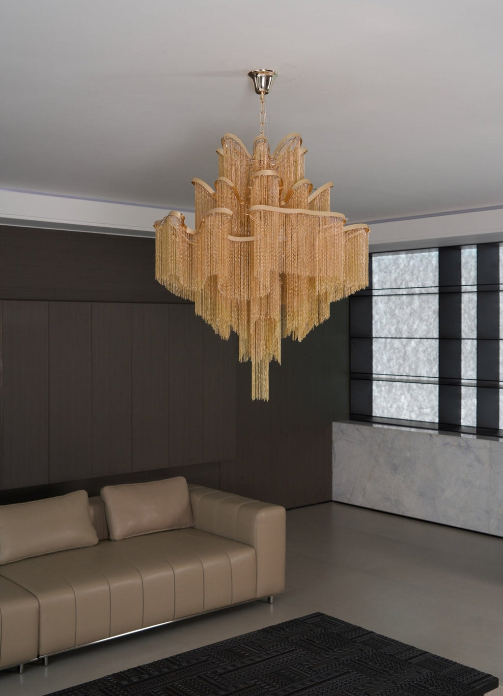 Lustra Suspension Lampe Chaîne en Nickel Coulant - Neutralighting