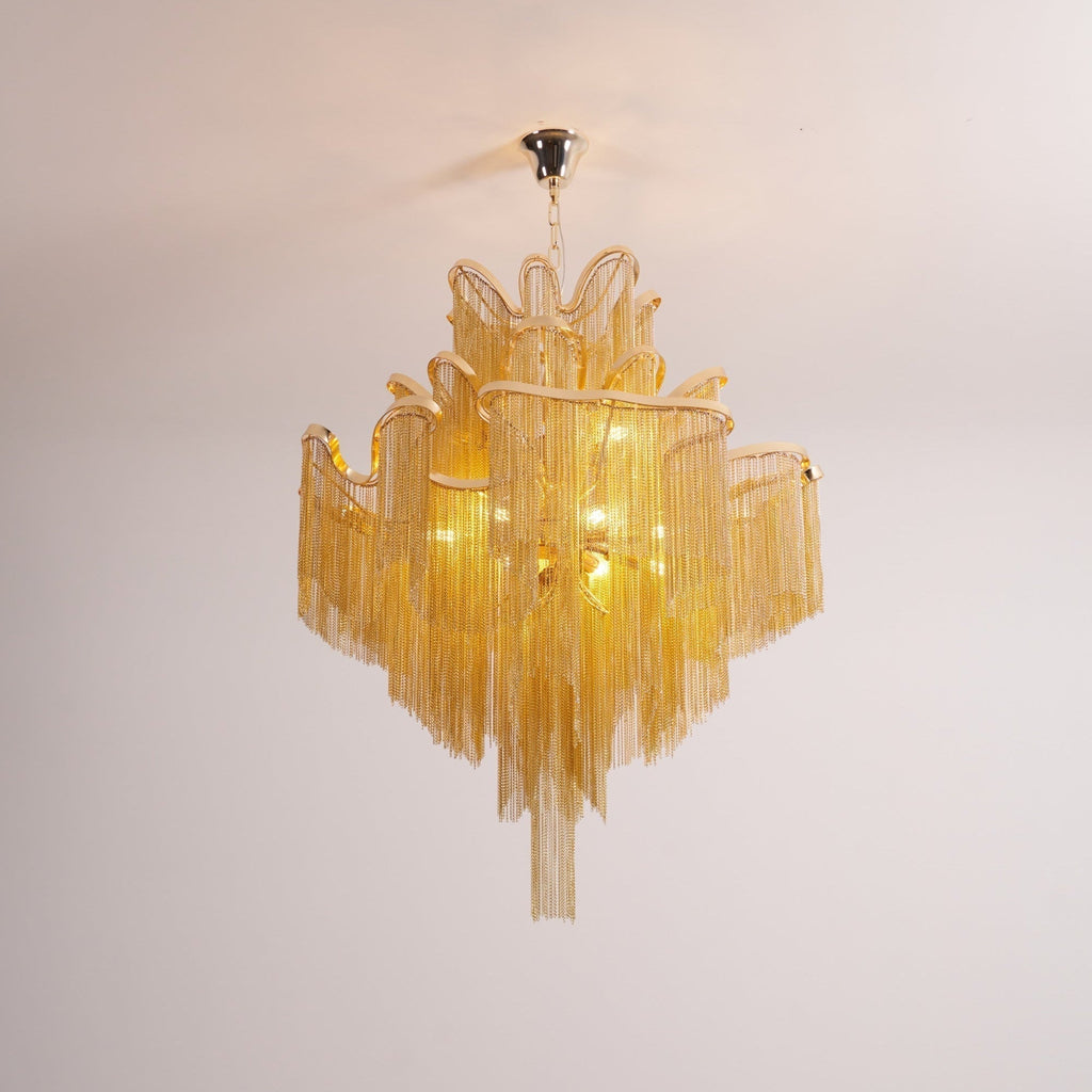 Lustra Suspension Lampe Chaîne en Nickel Coulant - Neutralighting