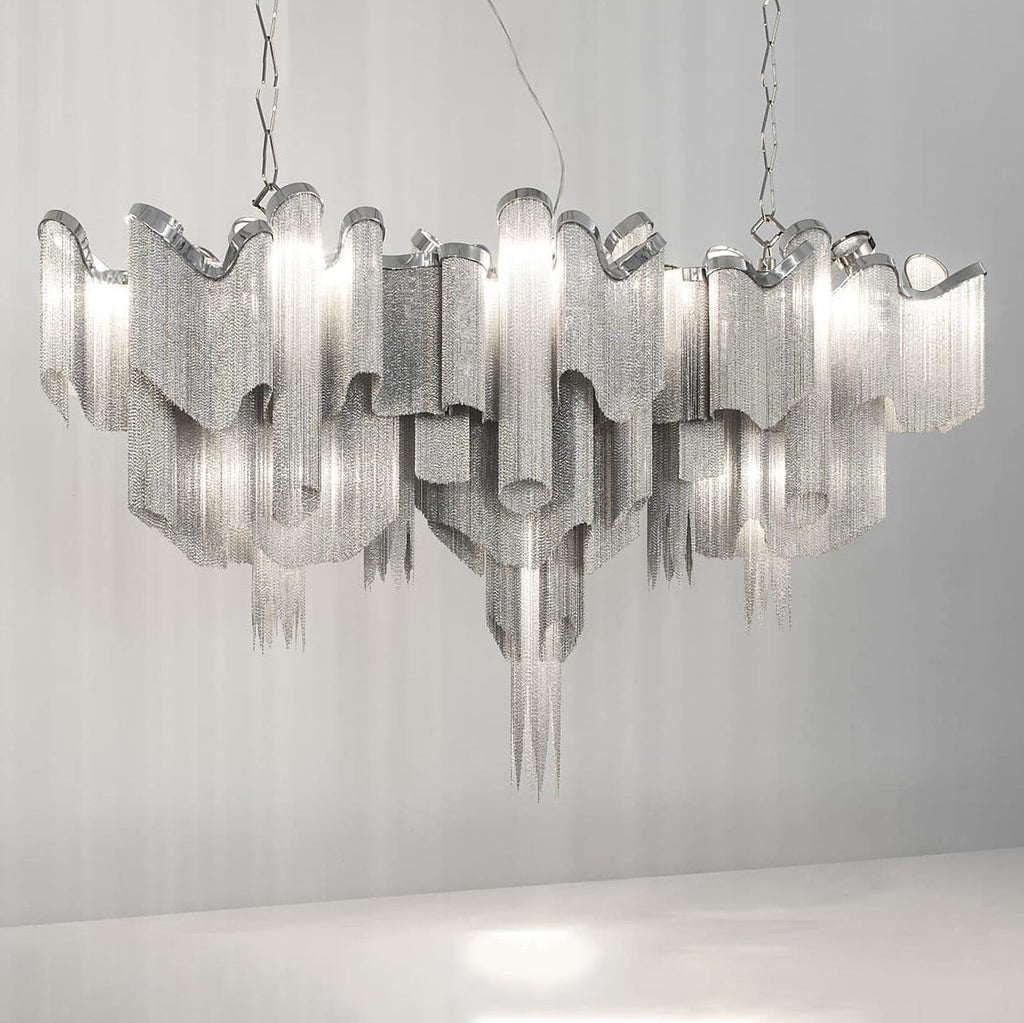 Lustra Suspension Lampe Chaîne en Nickel Coulant - Neutralighting