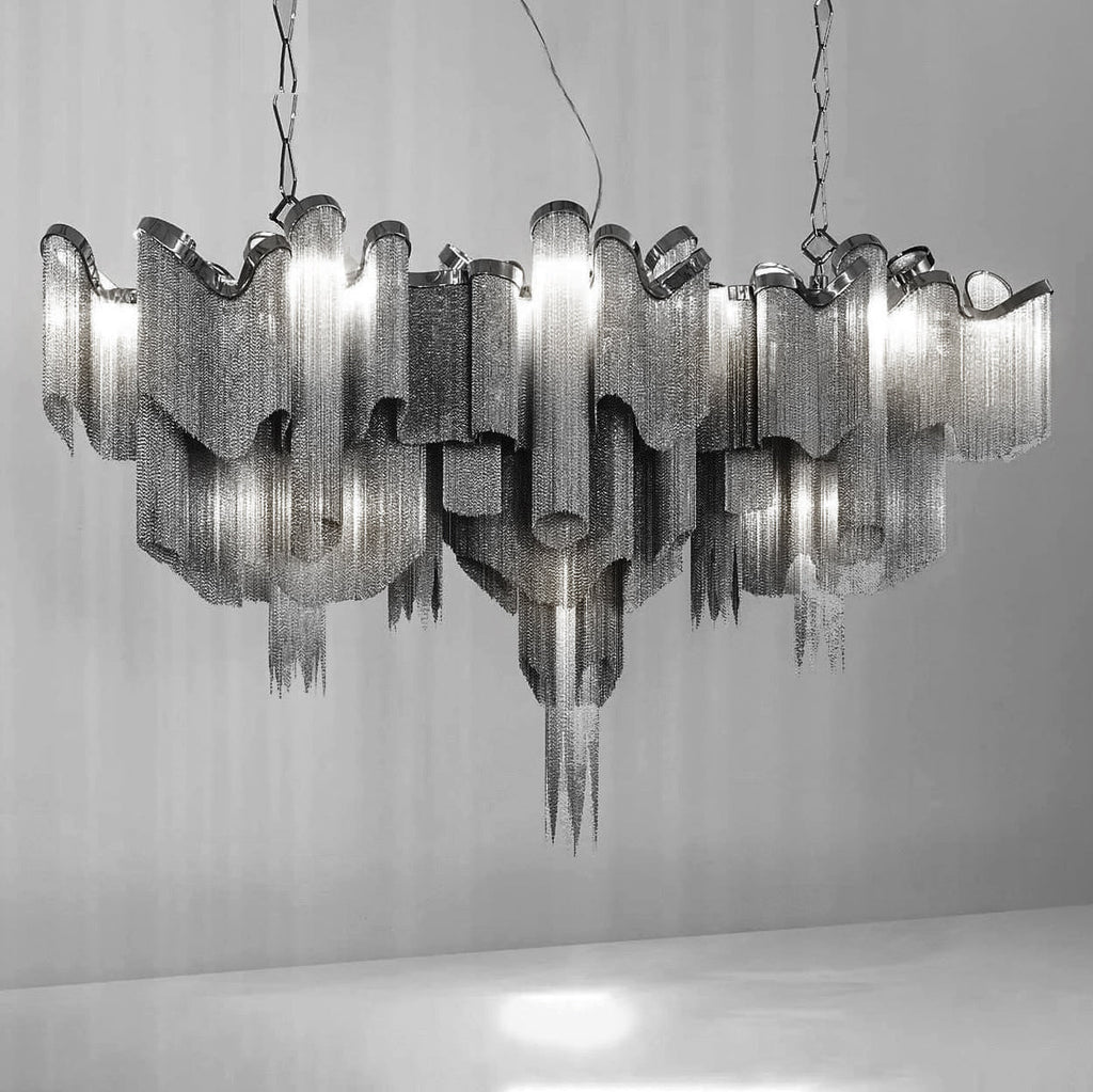 Lustra Suspension Lampe Chaîne en Nickel Coulant - Neutralighting