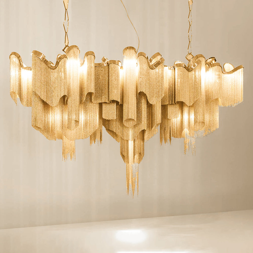 Lustra Suspension Lampe Chaîne en Nickel Coulant - Neutralighting