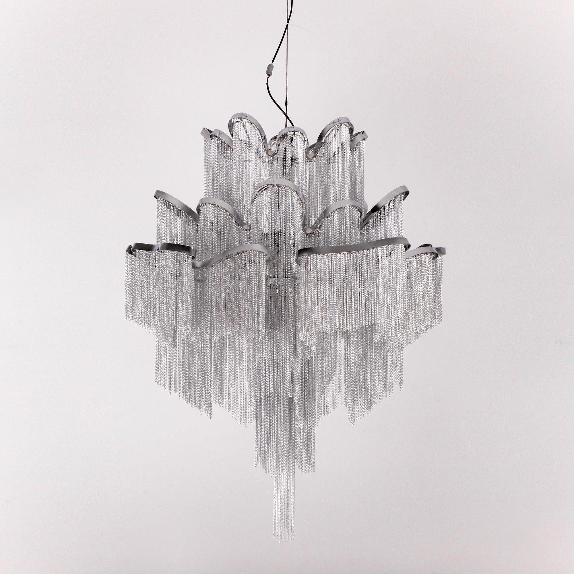 Lustra Suspension Lampe Chaîne en Nickel Coulant - Neutralighting