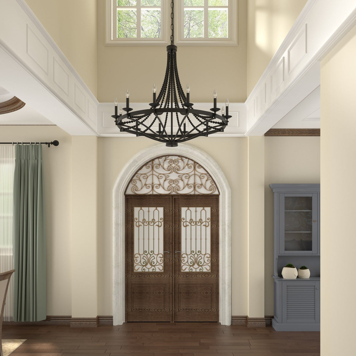 Isoren Ancien Industriel Bois Métal Lustre - Neutralighting