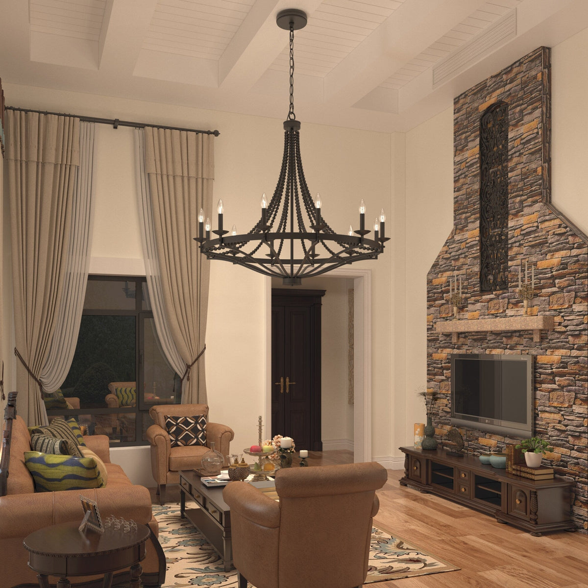 Isoren Ancien Industriel Bois Métal Lustre - Neutralighting