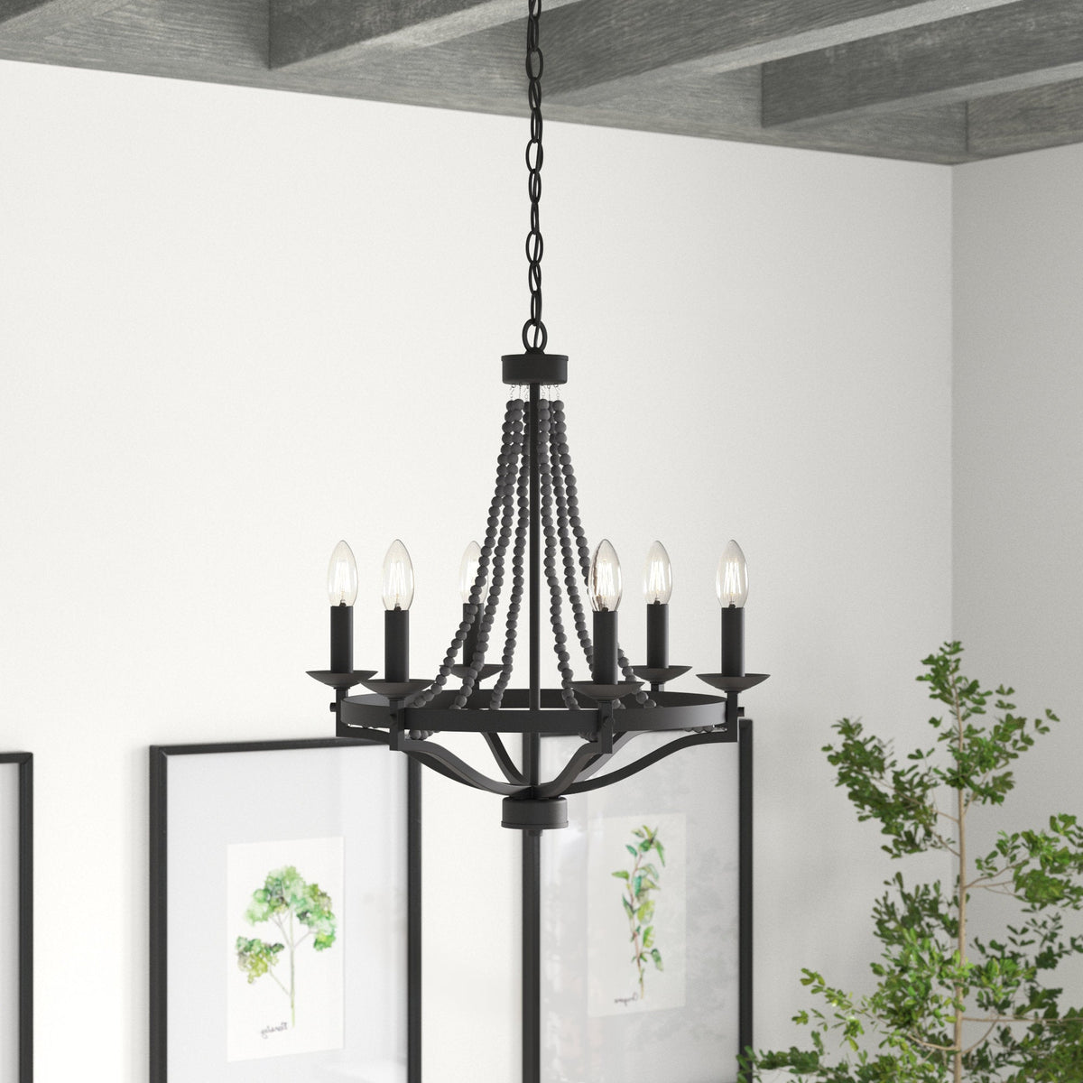 Isoren Ancien Industriel Bois Métal Lustre - Neutralighting