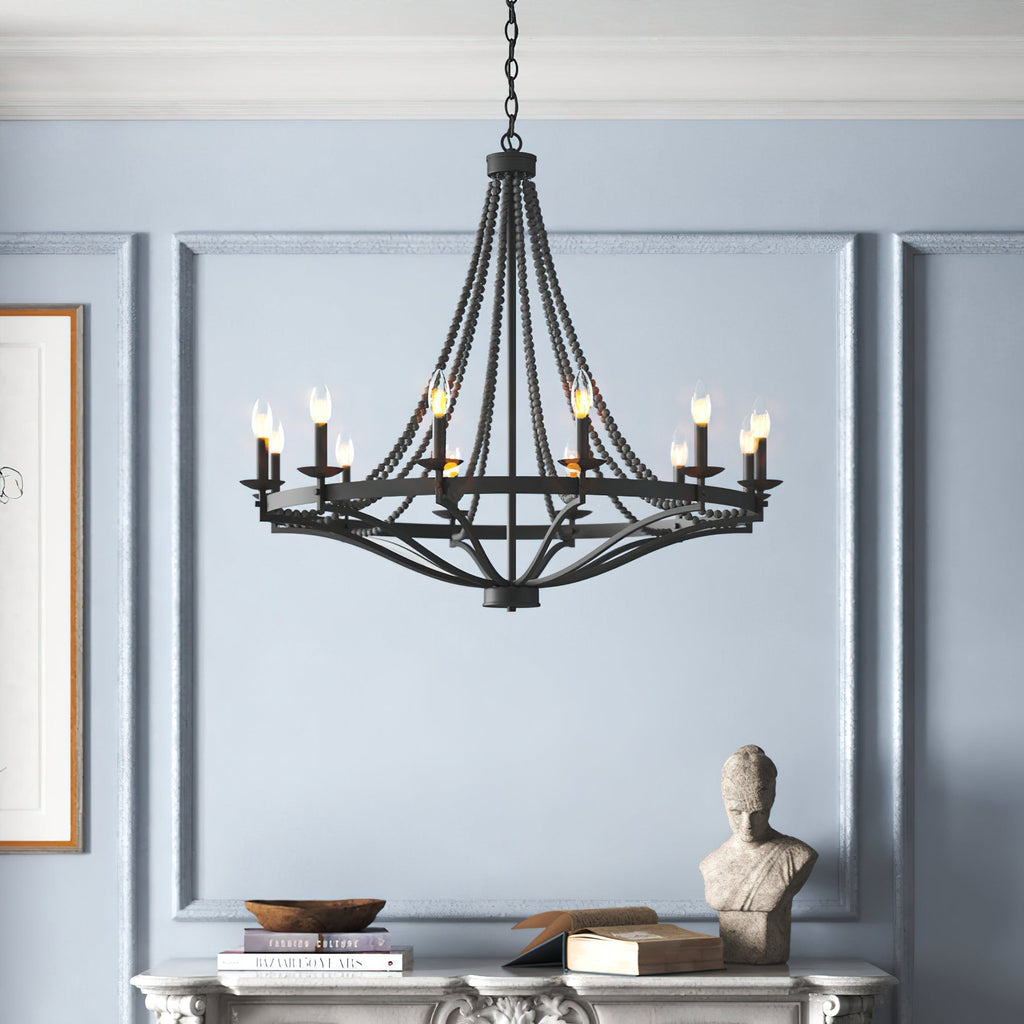Isoren Ancien Industriel Bois Métal Lustre - Neutralighting