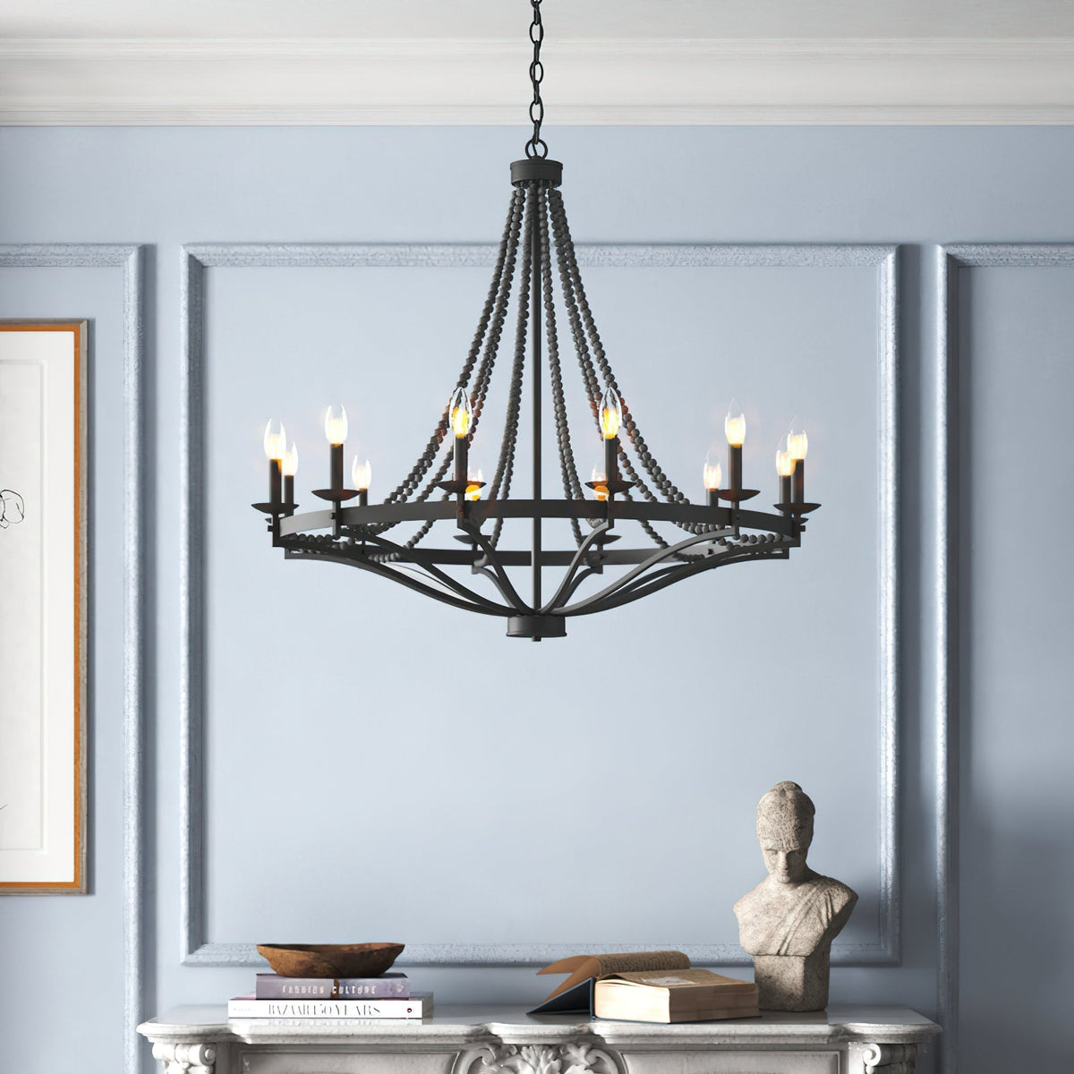 Isoren Ancien Industriel Bois Métal Lustre - Neutralighting