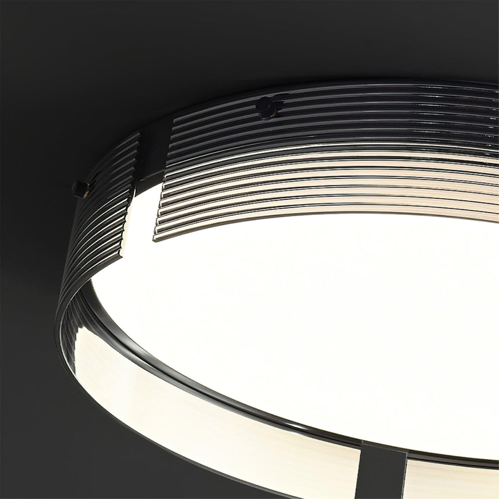 Stripe Laiton Plafonnier Cadre Circulaire Moderne Chambre - Neutralighting