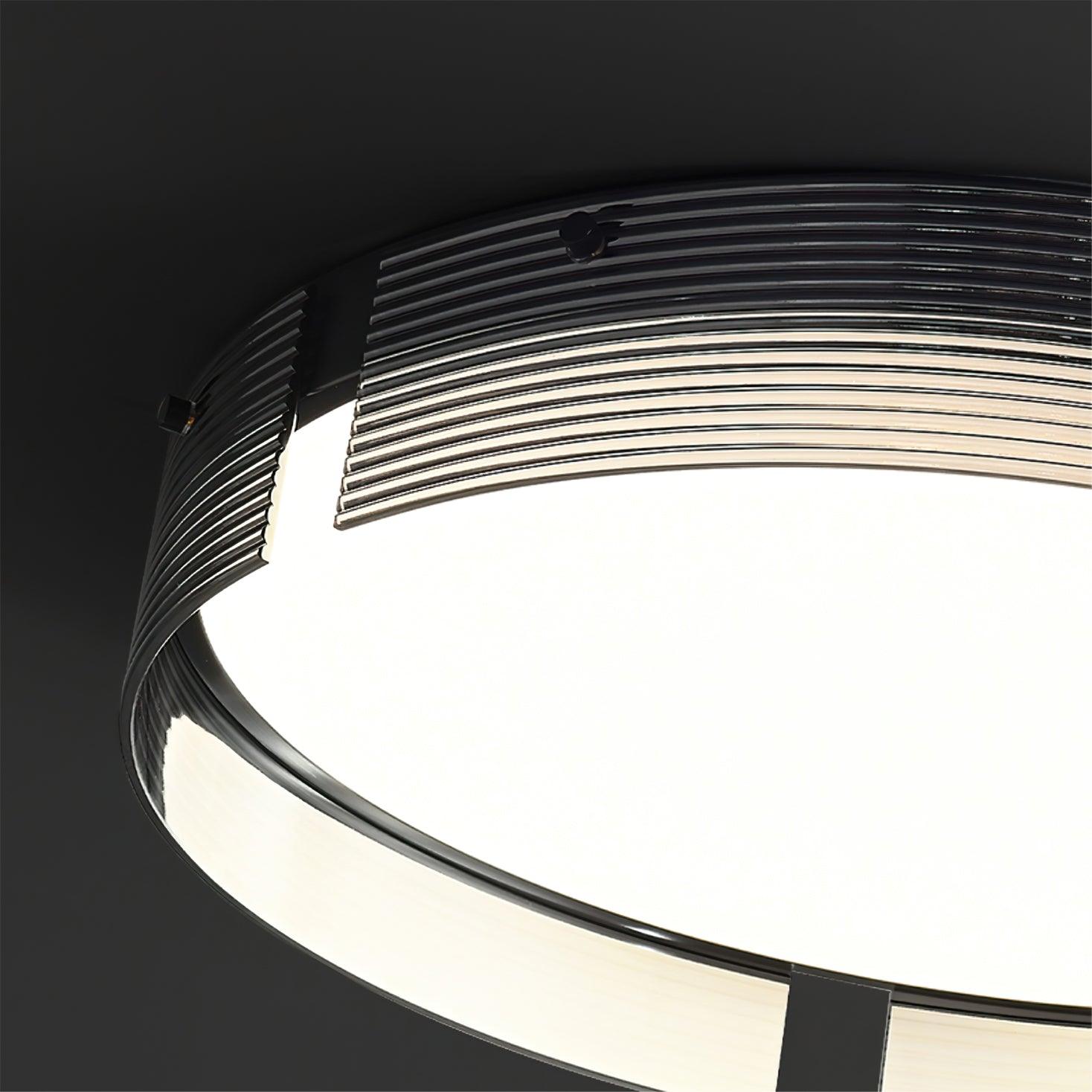 Stripe Laiton Plafonnier Cadre Circulaire Moderne Chambre - Neutralighting