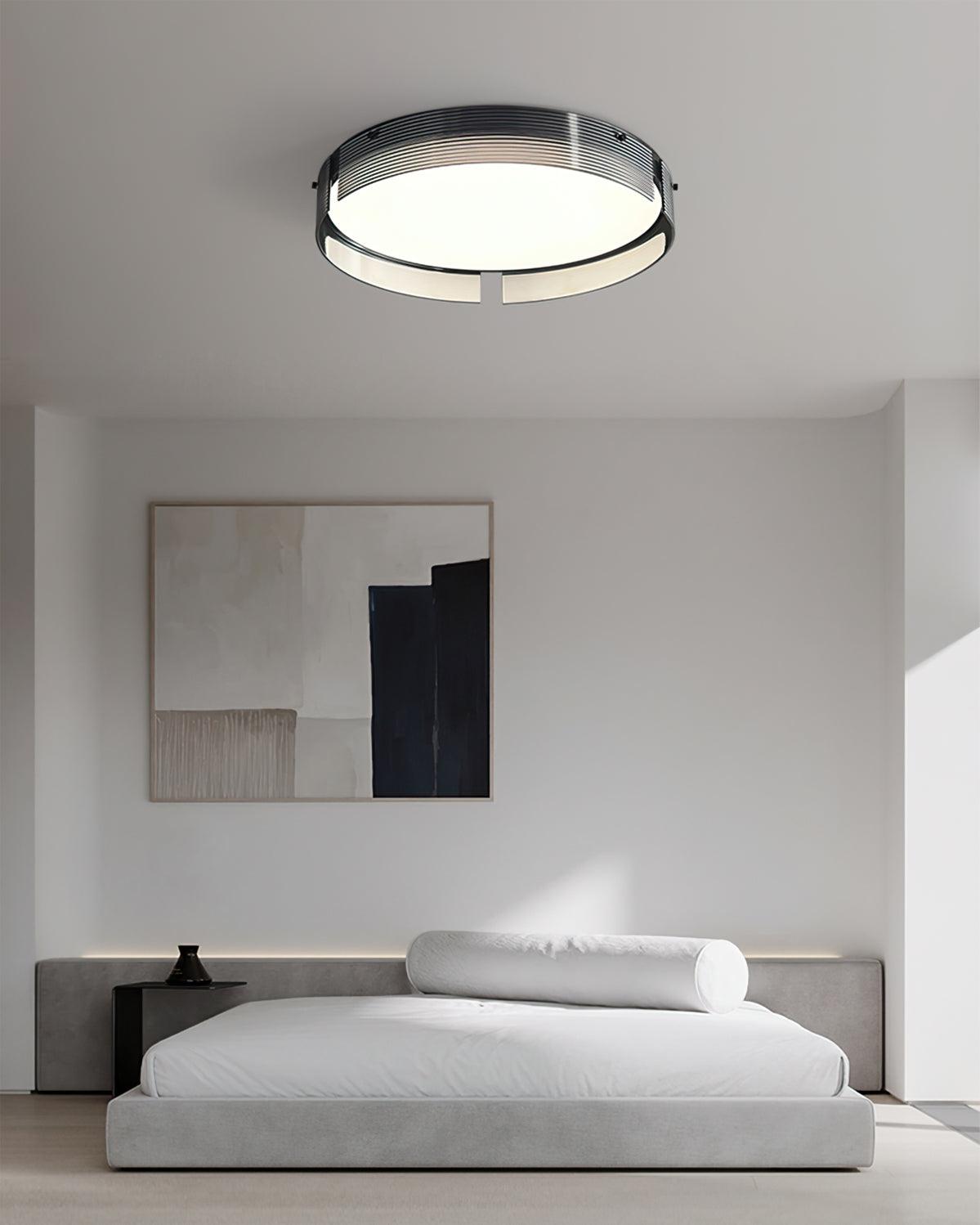 Stripe Laiton Plafonnier Cadre Circulaire Moderne Chambre - Neutralighting