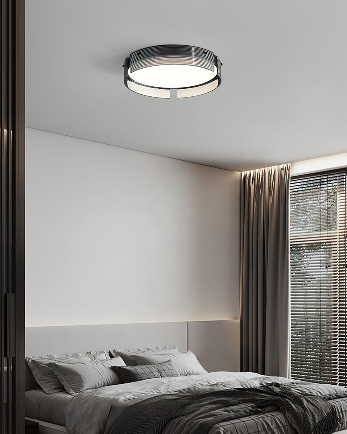 Stripe Laiton Plafonnier Cadre Circulaire Moderne Chambre - Neutralighting