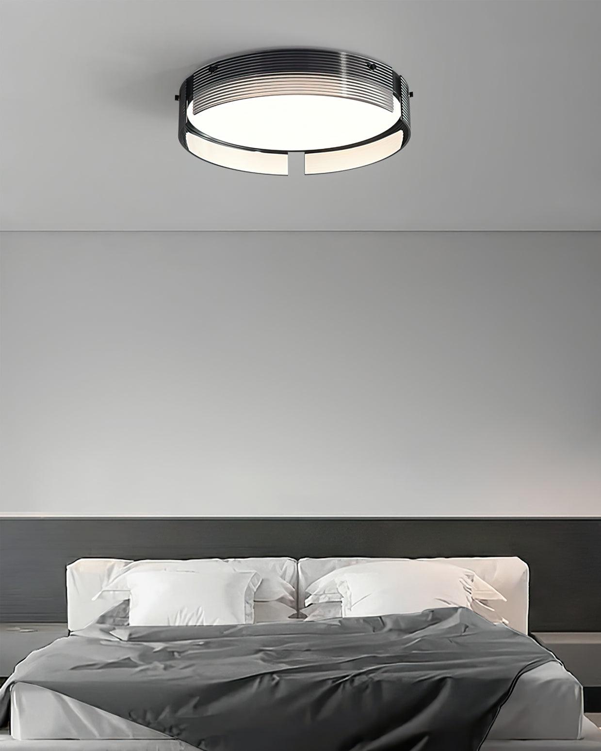 Stripe Laiton Plafonnier Cadre Circulaire Moderne Chambre - Neutralighting