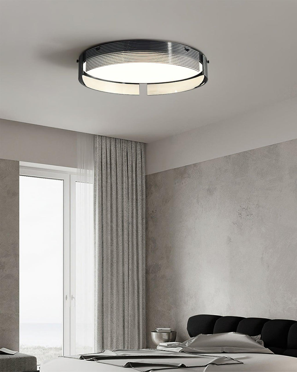 Stripe Laiton Plafonnier Cadre Circulaire Moderne Chambre - Neutralighting
